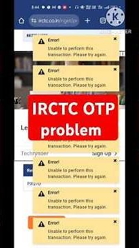 IRCTC Email Otp Verification Problem | Irctc Email Verification Otp Not Received | IRCTC New Account