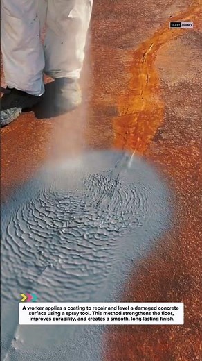 Concrete Surface Repair with Spray Tool | Fast Floor Restoration Technique
