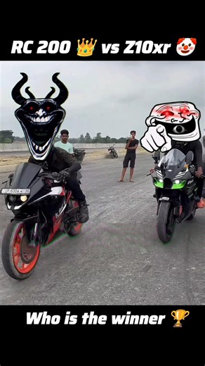RC 200 🚀 vs Zx10R 🤡 Drag Race Video 🏍️ Who is the winner 🏆 #rc200 #zx10r #dragrace #race #shorts
