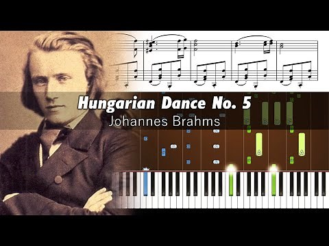 Brahms - Hungarian Dance No. 5 - Piano Tutorial with Sheet Music