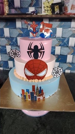 Amazing Spider-Man Theme Cake 🎂 | 3 Tier Birthday Cake Design | Kids Special Cake Tutorial