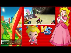 Mario Kart Tour VS Mario Kart 7 Baby Peachette vs Peachette NINTENDO 3DS rocky mountain GAMEPLAY