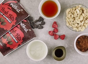 Wallflower Kitchen's yummy Nākd Raspberry Posh Mousse Cake recipe is up on our website – and this one is a real cracker! http://bit.ly/2hsd0PJ | Nākd