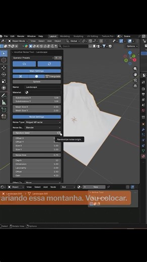 MONTANHAS com POUCOS CLIQUES no Blender 5.0! #blender3d |#tutorial