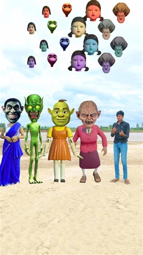 Dancing cute bhabhi, Scary Teacher 3D, Green Dancing alien, Sahur, &Me Correct Head Matching #shorts