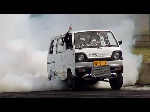 WTOFIT CRAZY ROTARY TURBO SUZUKI VAN AT BURNOUT MANIA 2 SYDNEY DRAGWAY