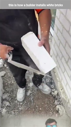 this is how a builder installs white bricks