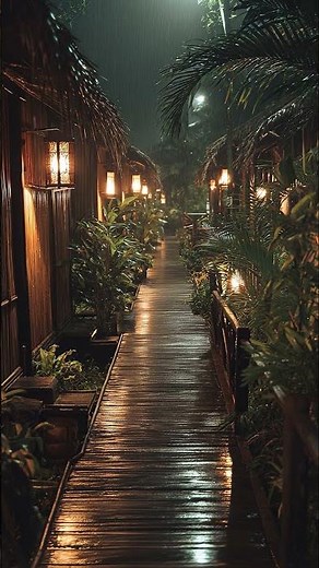 Tropical Rain Night Walk — Relaxing Jungle Ambience