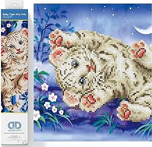 DIAMOND DOTZ Baby Tiger Roly Poly Diamond Painting Kits for Adults - Diamond Art Kits a Relaxing Creative Craft Kit with Dotz Gems 11x14
