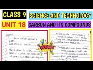 Class 9 science chapter 18 Carbon and it's compounds exercise in English medium