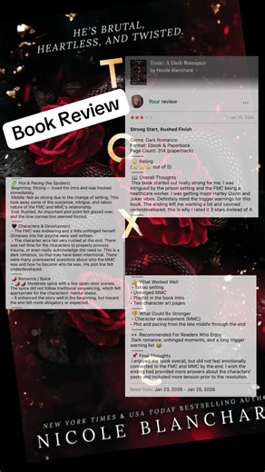 📚Going to start sharing my @Goodreads book reviews! Pause and zoom to read. #booktokers #bookreviews #goodreads #goodreadsreviews #darkromancereader
