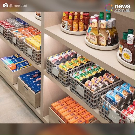 Khloe Kardashian's pantry is the stuff dreams are made of. She's got an entire section dedicated to hot sauce. Incredible. | News.com.au