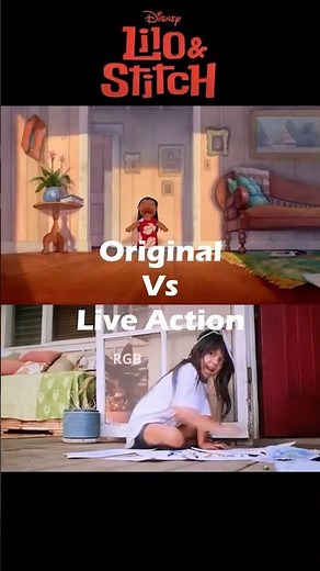 Lilo & Stitch | Nani Chases Lilo Live Action Comparison #liloandstitchliveaction #disney #shorts
