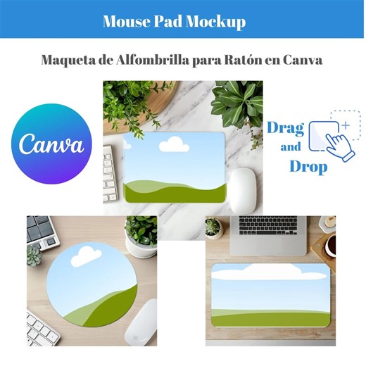 Mouse Pad Mockup Canva Template, Drag-and-drop Design (digital Download) - Etsy UK