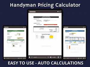 Handyman Pricing Calculator | Job Pricing Spreadsheet (excel & Google Sheets) - Etsy
