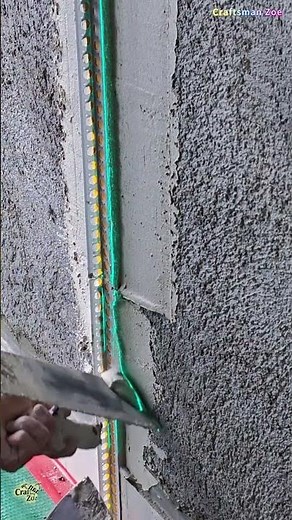 Wall Plastering Pro Technique: Corner Beads & Guide Rails for Perfect Vertical Leveling!