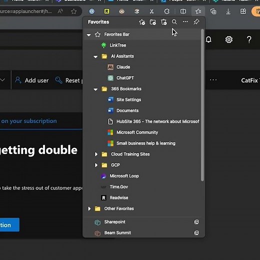 Favorites For Edge Workspaces