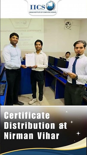 Students Receive Certificates at IICS Nirman Vihar | Skill Development & Career Growth