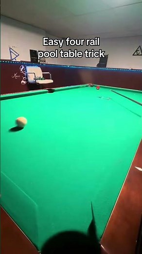 Easy 4 rail pool table trick shot