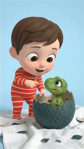 Cute baby dinosaur egg hatch #rhymes