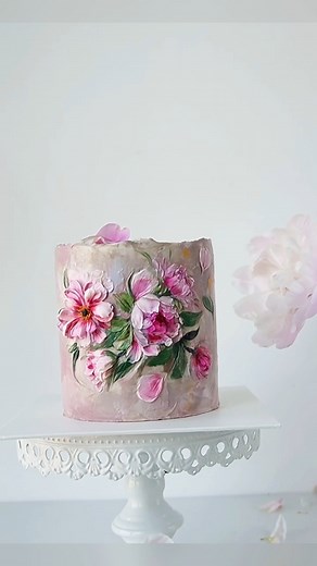 Hand painted cake #cakeart #handpainted #cake #reels | HidaMari Cooking