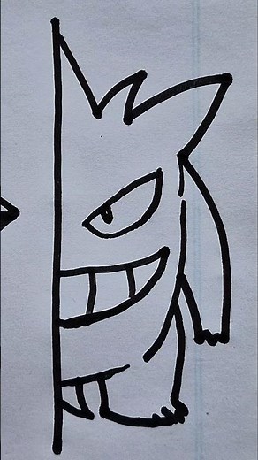 Easy Pokemon drawing | How to draw Gengar step by step easy tutorial.