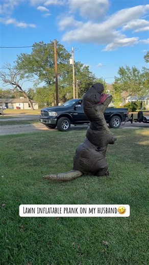 Do I make a good lawn inflatable🤣 #funny #couplehumor #humor #husbandwife #prank | graady & karle