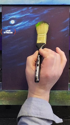 Bob Ross Oval Brush moonlit happy tree #bobross #creatorsearchinsights #LIVEIncentiveProgram #LIVEbringFANS #PaidPartnership