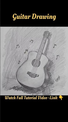 Easy Guitar Drawing for Beginners | Step by Step Pencil Sketch Tutorial #drawingtutorial #sketching