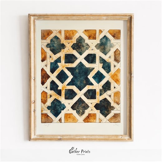 Minimalist Islamic Geometric Tile Art, Moroccan Boho Wall Decor (digital Download) - Etsy