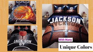 Black Basketball Tartan Quilt Set - Birthday Gift Boys Quilt Sets King Queen Twin Throw All Season, Basketball Room Decor for Boys, Sport Fan Gift Decorations for Teen Room