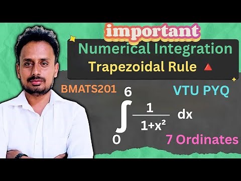 Trapezoidal Rule – ∫1/(1+x²) [0 to 6] | VTU 2nd Sem Maths | Dec 2023 Q7(c) Solved