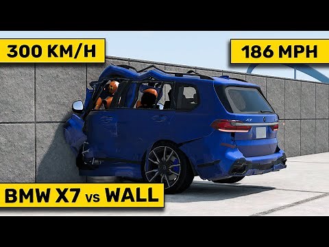 BMW X7 crashes to the WALL 😮 300 km/h | 186 mph with the DUMMIES