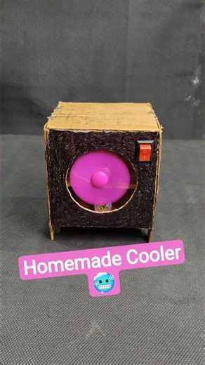 How to make cooler with dc motor | Homemade cooler using cardboard #cooler #project #shorts