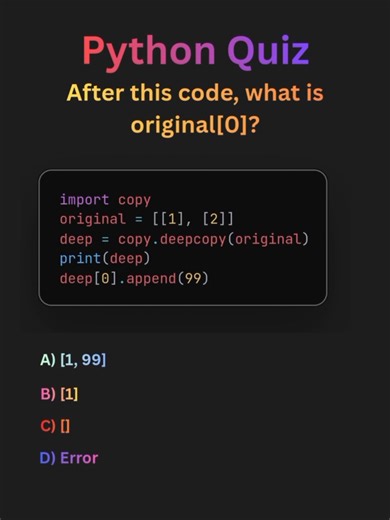 Python Quiz: List Methods #creatorsearchinsights #python #coding #learning #tipsandtricks