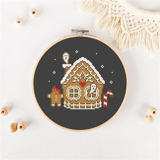 Haunted Gingerbread House Cross Stitch Pattern PDF: Gothic Christmas Hand Embroidery - Instant Download - Etsy