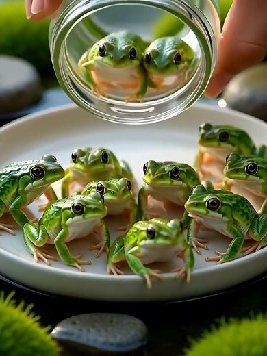 Tiny Frogs Croaking Softly 🐸✨ | Surreal ASMR Miniature World #miniatureworld #surrealasmr