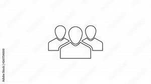 Grey Users group line icon on white background. Group of people icon. Business avatar symbol - users profile icon. 4K Video motion graphic animation