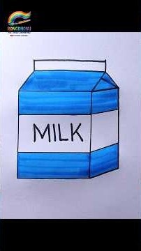 Easy Milk Carton Drawing and Coloring | Simple Milk Box Drawing Step by Step