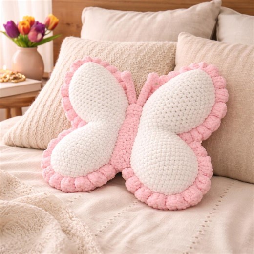 Crochet Butterfly Pillow Pattern PDF | Plush Amigurumi Butterfly Cushion DIY | Cute Butterfly Decor, Beginner Friendly - Etsy