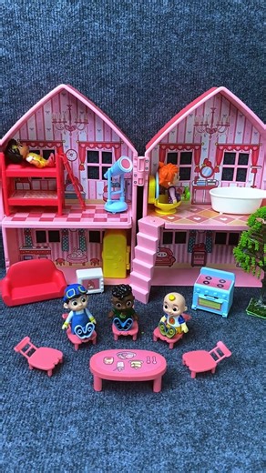 Satisfying with Unboxing & Review Cocomelon Pink House Toys ASMR #toyhouse #cocomelon #toys #asmr