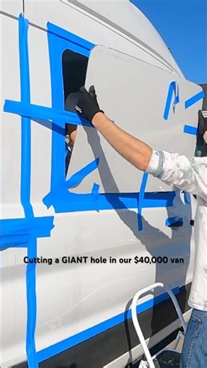 Most nerve racking part of our van build! Ford transit camper van build #diy #vanbuild