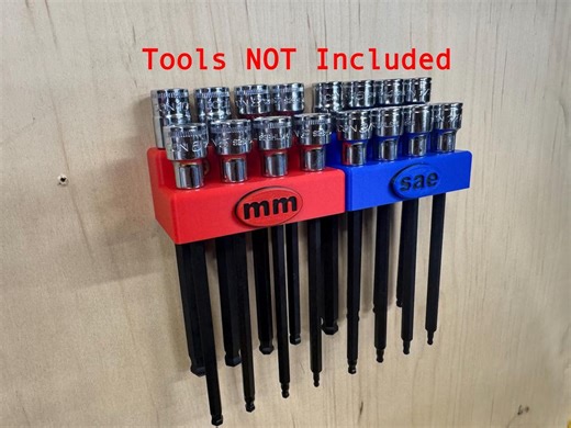 3D Printed 3/8" Drive Hex Bit Socket Organizer 16 Tool Compact Wall Mount Rack - Etsy