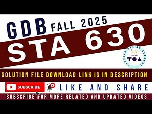 STA630 GDB Solution 2025 / STA630 GDB Fall 2025 Solution || GDB STA630 Solution Fall 2025 || STA630