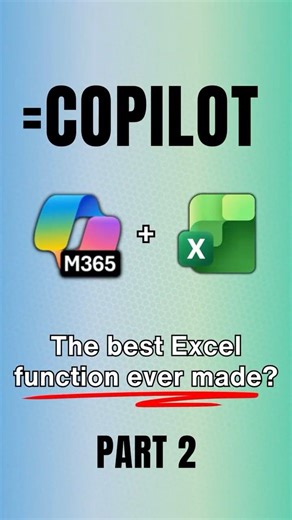 =COPILOT() The Best Excel Function Ever? Part 2