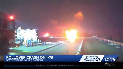 Rollover crash on I-79 near Carnegie snarls traffic
