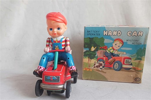 Vintage Tin Toy Hand Car: Battery Operated, Made in Japan (with Original Box) - Etsy Australia