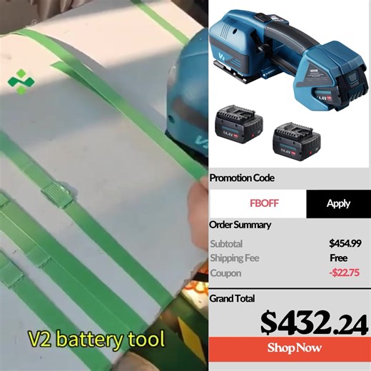 VEVOR Automatic Electric Strapping Machine Tool for PP/PET 0.35"-0.63" Straps Extra 5% off, Use coed: FBOFF | VEVOR Home Improvement | Facebook