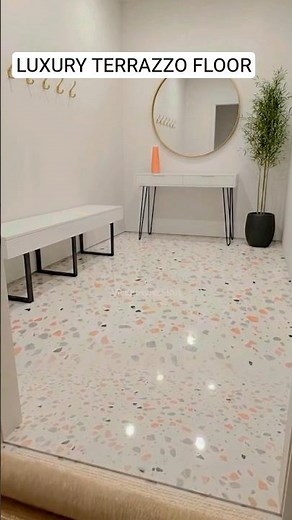 This LUXURY TERRAZZO 🤍 EPOXY FLOOR Transformation in a HOME ENTRYWAY is STUNNING 😱 #epoxy
