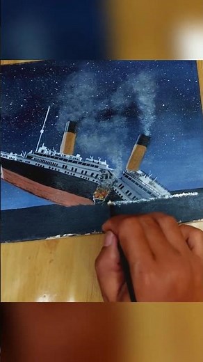 Titanic Sinking Painting #shorts #acrylicpainting #titanic